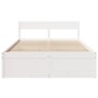 Bed frame with white pine wood cushions 140x190 cm by , Beds and slatted bases - Ref: Foro24-3282355, Price: 363,76 €, Discou...