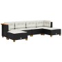 6-teiliges Gartensofa-Set und Kissen aus schwarzem Kunststoff-Rattan. von , Gartensets - Ref: Foro24-3261947, Preis: 437,56 €...