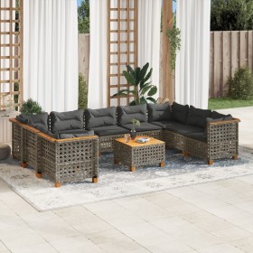 Garden sofa set 10 pieces with gray synthetic rattan cushions by , Garden sets - Ref: Foro24-3261987, Price: 816,92 €, Discou...