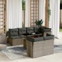 Set of garden sofas and cushions 8 pieces synthetic rattan gray by , Garden sets - Ref: Foro24-3266410, Price: 570,29 €, Disc...