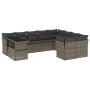 Gartensofa-Set, 10-teilig, mit grauen Polstern aus synthetischem Rattan von , Gartensets - Ref: Foro24-3266850, Preis: 679,09...