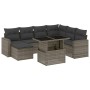 Set of garden sofas and cushions 8 pieces synthetic rattan gray by , Garden sets - Ref: Foro24-3267440, Price: 580,97 €, Disc...