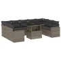 Garden sofa set 10 pieces with gray synthetic rattan cushions by , Garden sets - Ref: Foro24-3267480, Price: 687,99 €, Discou...