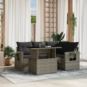 Garden sofa set with 5-piece synthetic rattan gray cushions by , Garden sets - Ref: Foro24-3267880, Price: 426,73 €, Discount: %