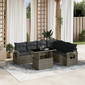 Gartensofa-Set, 7-teilig, mit grauen Polstern aus synthetischem Rattan von , Gartensets - Ref: Foro24-3267930, Preis: 519,99 ...