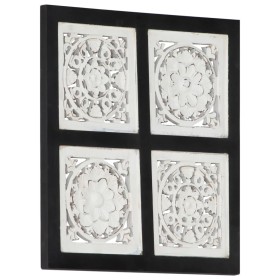 Black and white MDF hand carved wall panel 40x40x1.5 cm by vidaXL, Wall covering - Ref: Foro24-321656, Price: 17,47 €, Discou...