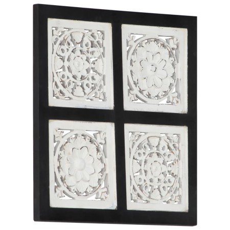 Black and white MDF hand carved wall panel 40x40x1.5 cm by vidaXL, Wall covering - Ref: Foro24-321656, Price: 18,19 €, Discou...