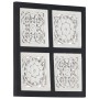 Black and white MDF hand carved wall panel 40x40x1.5 cm by vidaXL, Wall covering - Ref: Foro24-321656, Price: 18,19 €, Discou...