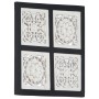 Black and white MDF hand carved wall panel 40x40x1.5 cm by vidaXL, Wall covering - Ref: Foro24-321656, Price: 18,19 €, Discou...