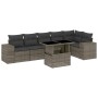 7-piece garden sofa set with gray synthetic rattan cushions by , Garden sets - Ref: Foro24-3269180, Price: 545,86 €, Discount: %