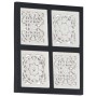 Black and white MDF hand carved wall panel 40x40x1.5 cm by vidaXL, Wall covering - Ref: Foro24-321656, Price: 18,19 €, Discou...