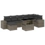 Gartensofa-Set und Kissen, 8-teilig, aus grauem Kunst-Rattan. von , Gartensets - Ref: Foro24-3269320, Preis: 594,22 €, Rabatt: %