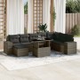 Gartenmöbel-Set 9-teilig mit grauen Polstern aus synthetischem Rattan von , Gartensets - Ref: Foro24-3269360, Preis: 649,53 €...