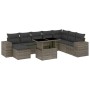 Garden furniture set 9 pieces and gray synthetic rattan cushions by , Garden sets - Ref: Foro24-3269360, Price: 649,53 €, Dis...