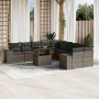 Garden sofa set 11 pieces and gray synthetic rattan cushions by , Garden sets - Ref: Foro24-3269430, Price: 773,99 €, Discoun...