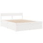 Estructura de cama con cajones madera de pino blanca 160x200 cm de , Camas y somieres - Ref: Foro24-3282343, Precio: 358,93 €...