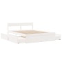 Estructura de cama con cajones madera de pino blanca 160x200 cm de , Camas y somieres - Ref: Foro24-3282343, Precio: 358,93 €...