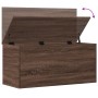 Wooden storage box, engineered oak, brown, 100x42x46 cm by , Storage trunks - Ref: Foro24-840666, Price: 109,77 €, Discount: %