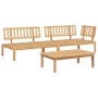 Set of 3-piece garden pallet sofas made of solid acacia wood by , Outdoor sofas - Ref: Foro24-3209301, Price: 307,04 €, Disco...