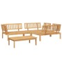 Garden pallet sofa set 4 pieces solid acacia wood by , Outdoor sofas - Ref: Foro24-3209308, Price: 454,83 €, Discount: %