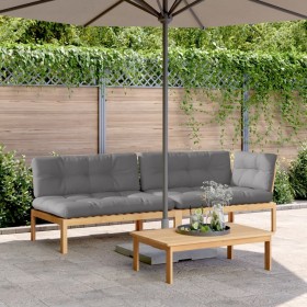 Garden pallet sofa set with 3-piece acacia wood cushions. by , Outdoor sofas - Ref: Foro24-3209320, Price: 410,99 €, Discount: %