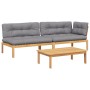 Garden pallet sofa set with 3-piece acacia wood cushions. by , Outdoor sofas - Ref: Foro24-3209320, Price: 411,65 €, Discount: %