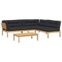 Garden pallet sofa set with 4 acacia wood cushions. by , Outdoor sofas - Ref: Foro24-3209376, Price: 624,44 €, Discount: %