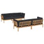 Set of garden pallet sofas and cushions 5 pieces acacia wood by , Outdoor sofas - Ref: Foro24-3209424, Price: 932,17 €, Disco...