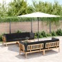 Set of garden pallet sofas and cushions 5 pieces acacia wood by , Outdoor sofas - Ref: Foro24-3209424, Price: 932,17 €, Disco...