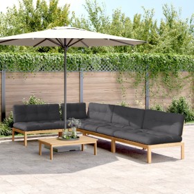 Garten-Palettensofa-Set mit 5-teiligen Kissen aus Akazienholz. von , Outdoor-Sofas - Ref: Foro24-3209343, Preis: 822,59 €, Ra...