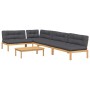 Set of garden pallet sofas and cushions 5 pieces acacia wood by , Outdoor sofas - Ref: Foro24-3209343, Price: 822,99 €, Disco...