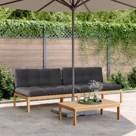 Central pallet garden sofas and 2 acacia wood cushions by , Outdoor sofas - Ref: Foro24-3209355, Price: 352,96 €, Discount: %