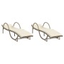 Sun loungers with cushions 2 units synthetic rattan beige by , Loungers - Ref: Foro24-3277310, Price: 306,35 €, Discount: %