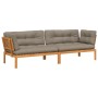 Ecksofas aus Paletten für den Garten und Kissen, 2 Stück, Akazienholz. von , Outdoor-Sofas - Ref: Foro24-3209479, Preis: 436,...