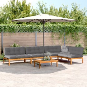 Garten-Palettensofa-Set mit 5-teiligen Kissen aus Akazienholz. von , Outdoor-Sofas - Ref: Foro24-3209464, Preis: 917,34 €, Ra...