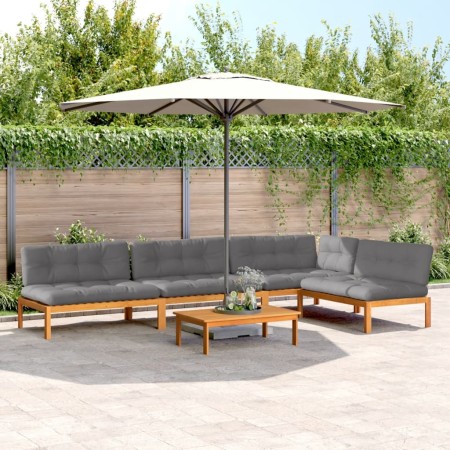 Garten-Palettensofa-Set mit 5-teiligen Kissen aus Akazienholz. von , Outdoor-Sofas - Ref: Foro24-3209464, Preis: 917,34 €, Ra...