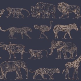 Kids at Home Safari Midnight Blue Wallpaper by Noordwand, Painted paper - Ref: Foro24-431379, Price: 27,99 €, Discount: %