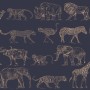 Kids at Home Papel pintado Safari Midnight azul de Noordwand, Papel pintado - Ref: Foro24-431379, Precio: 27,98 €, Descuento: %