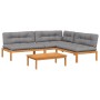 Garten-Palettensofa-Set mit 4-teiligen Akazienholz-Kissen. von , Outdoor-Sofas - Ref: Foro24-3209458, Preis: 581,20 €, Rabatt: %