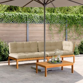 Garten-Palettensofa-Set mit 3-teiligen Kissen aus Akazienholz. von , Outdoor-Sofas - Ref: Foro24-3209447, Preis: 439,99 €, Ra...