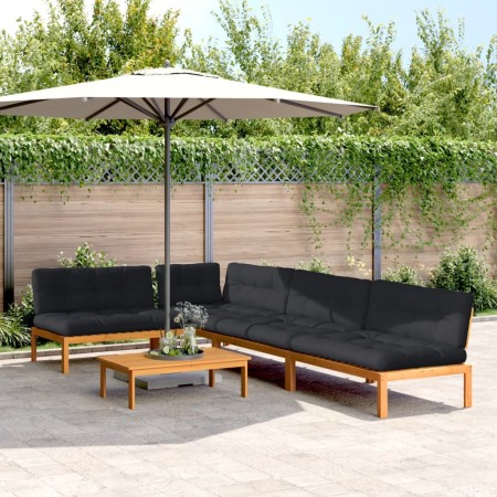 Garten-Palettensofa-Set mit 5-teiligen Kissen aus Akazienholz. von , Outdoor-Sofas - Ref: Foro24-3209472, Preis: 794,33 €, Ra...