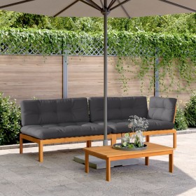 Garden pallet sofa set with 3-piece acacia wood cushions. by , Outdoor sofas - Ref: Foro24-3209445, Price: 482,75 €, Discount: %