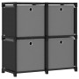 Estantería de 4 cubos con cajas de tela negro 69x30x72,5 cm de vidaXL, Librerías y estanterías - Ref: Foro24-322599, Precio: ...