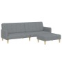 Sofá cama de 2 plazas con taburete tela gris claro de , Sofás - Ref: Foro24-3258088, Precio: 321,84 €, Descuento: %