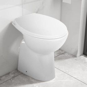 Spülrandlose Toilette mit Absenkautomatik, 7 cm hoch, weiße Keramik von vidaXL, Badezimmer - Ref: Foro24-145779, Preis: 180,9...