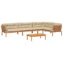 Set of garden pallet sofas and cushions 5 pieces acacia wood by , Outdoor sofas - Ref: Foro24-3209537, Price: 906,99 €, Disco...