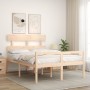 Cama para personas mayores con cabecero madera maciza de vidaXL, Camas y somieres - Ref: Foro24-3195326, Precio: 137,99 €, De...