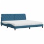 Bed with dark blue velvet mattress 200x200 cm by , Beds and slatted bases - Ref: Foro24-3208680, Price: 499,57 €, Discount: %