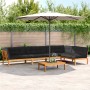 Set of garden pallet sofas and cushions 5 pieces acacia wood by , Outdoor sofas - Ref: Foro24-3209514, Price: 859,69 €, Disco...