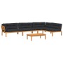 Set of garden pallet sofas and cushions 5 pieces acacia wood by , Outdoor sofas - Ref: Foro24-3209514, Price: 859,69 €, Disco...